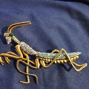 Gold and Blue Insect Brooch